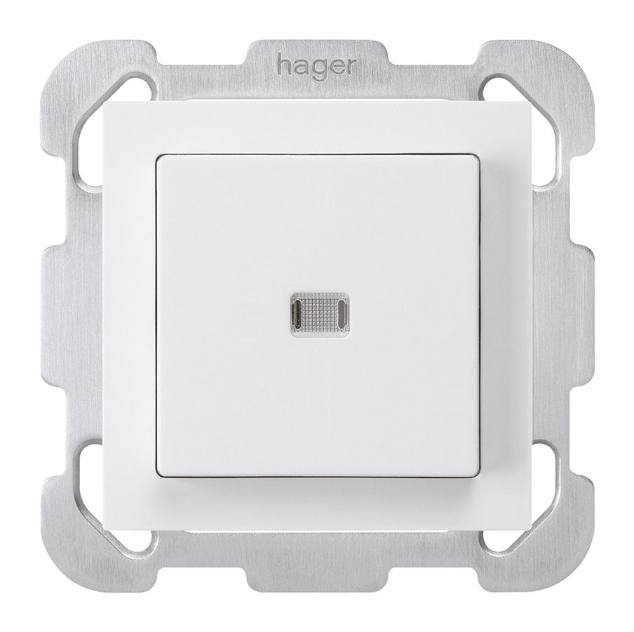 UP-Leuchtdruckschalter kallysto 3/1L weiss mit Befestigungsplatte