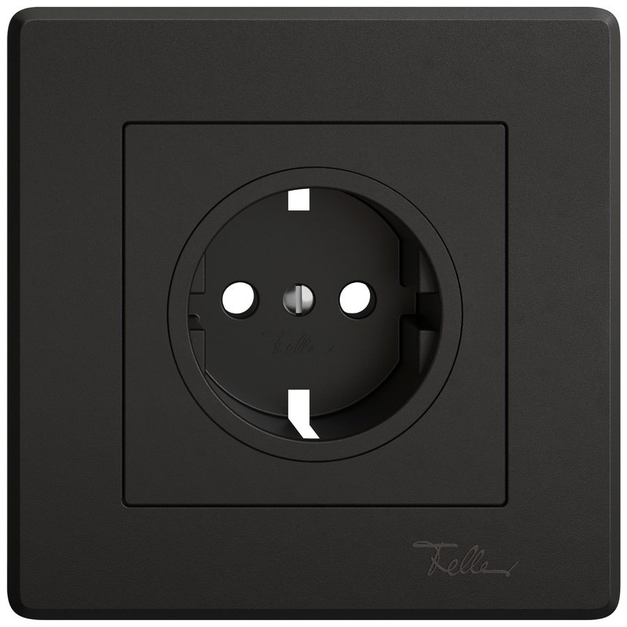 Abdeckset EDIZIO.liv für SCHUKO 96×96mm schwarz