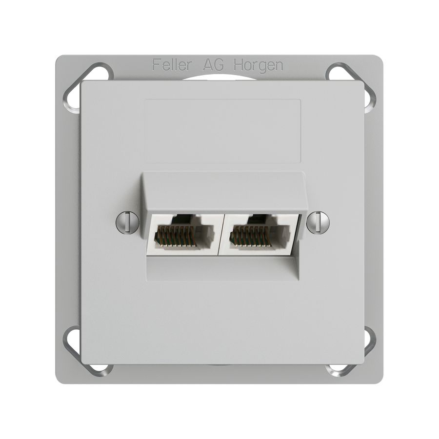 EB-Dose 2×RJ45/u 4P getr. EDIZIOdue hellgrau ITplus