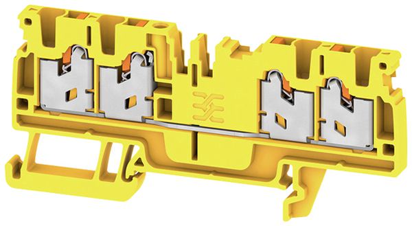 Morsetto di passaggio componibile WM S4C 2.5mm² 24A 800V molla 4×1 DIN35 gi