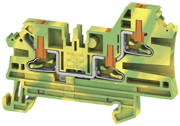 Borne de passage Weidmüller AL3C PUSH IN 2.5mm² 24A 800V DIN35 vert/jaune