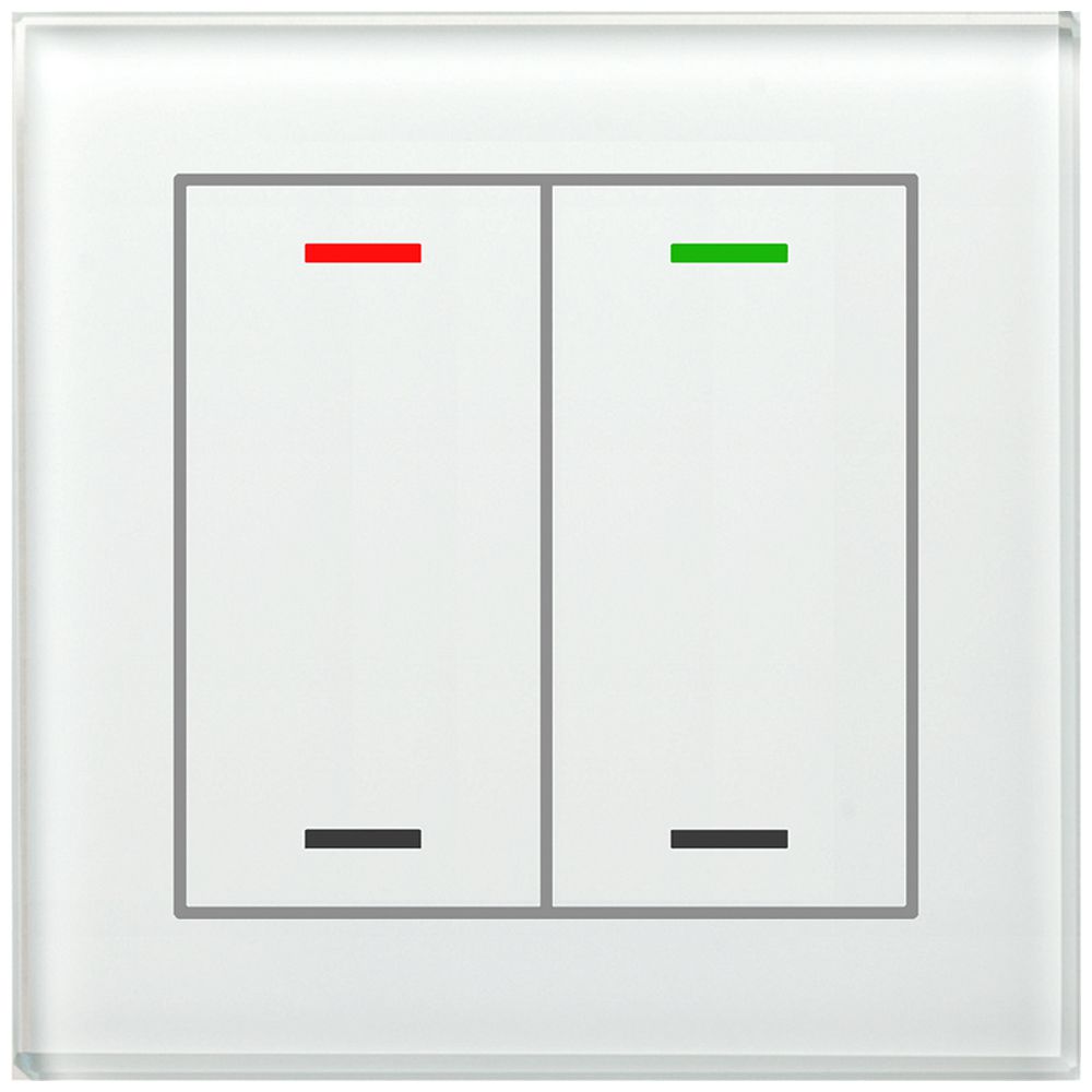 Pulsante KNX RGBW INC MDT BE-GTL20W.01 2t/4a vetro bianco "neutrale"