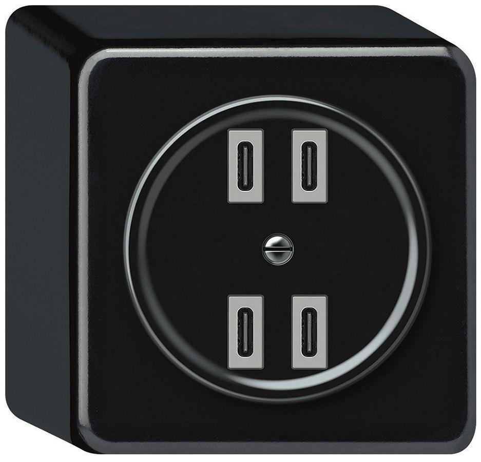 AP-USB-Ladesteckdose origin 4×USB-C 4000mA 5V schwarz