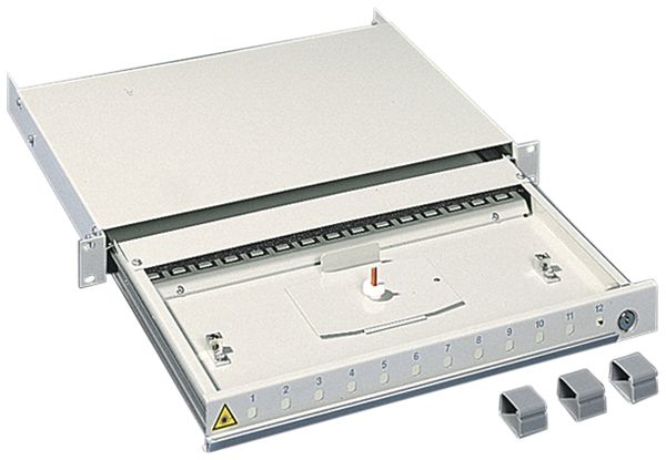 Coffret d'épissure Rittal DK 7170.535 12-port 19" 1UH 363mm télescopique gris