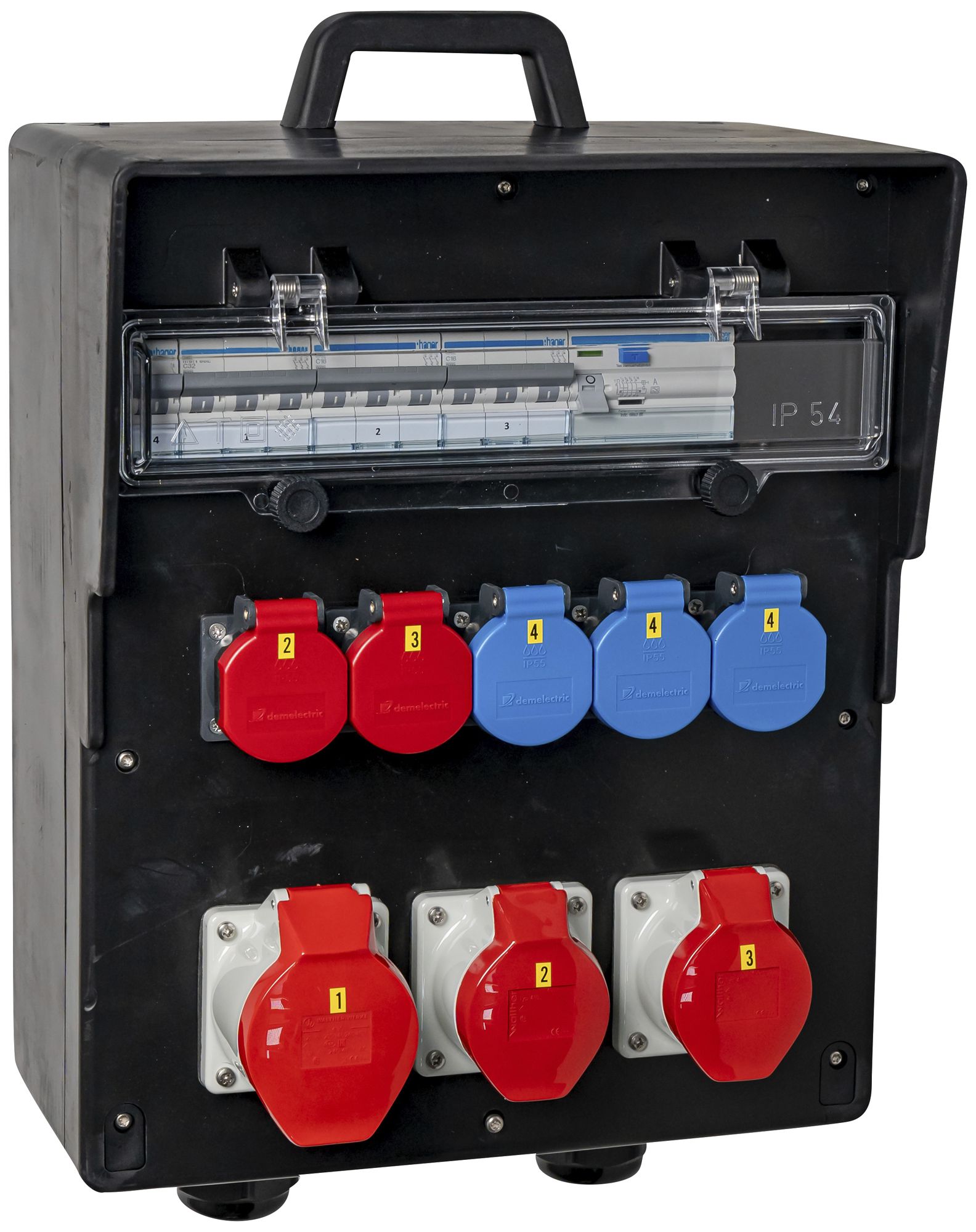 Stromverteiler DEM DB32615 63A 4×LS 1×FI 3×T23 2×T25 2×16A 1×32A