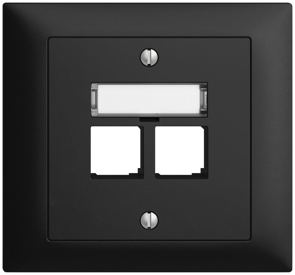 Kit de montage INC S-One EDIZIOdue FKE pour 2×RJ45 droite, noir