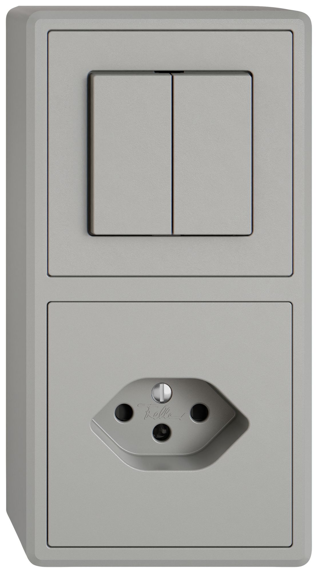 AP-Kombination EDIZIO.liv SNAPFIX® 2×1 140×74mm Schema 1/3+3/1L+1×T13 hellgrau