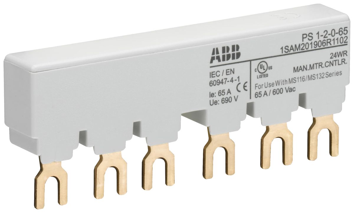 Kammschiene ABB PS1-2-0-65, für 2×MS116/MS132 3L 65A 86.5mm Schraub