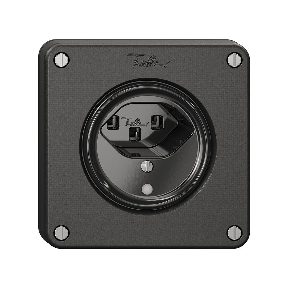 Steckdose NEVO, 1×T23, m.LED, schwarz