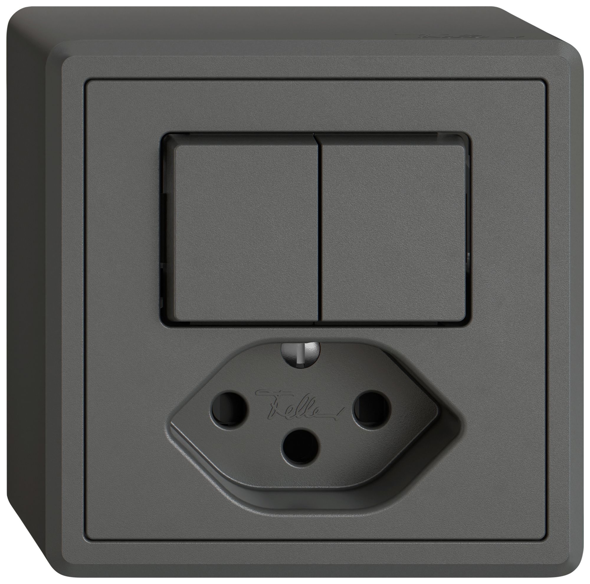 AP-Kombination EDIZIO.liv SNAPFIX® 2×Schema 3+T13 mit Shutter dgu