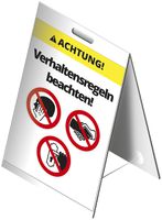 Dachaufsteller CIMCO "Verhaltensregeln beachten" 300×500mm