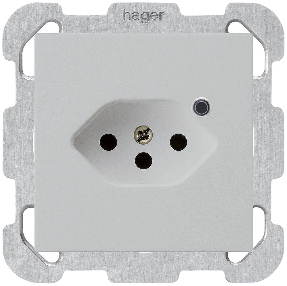 Presa INC Hager kallysto 1×T13 illuminato B grigio chiaro