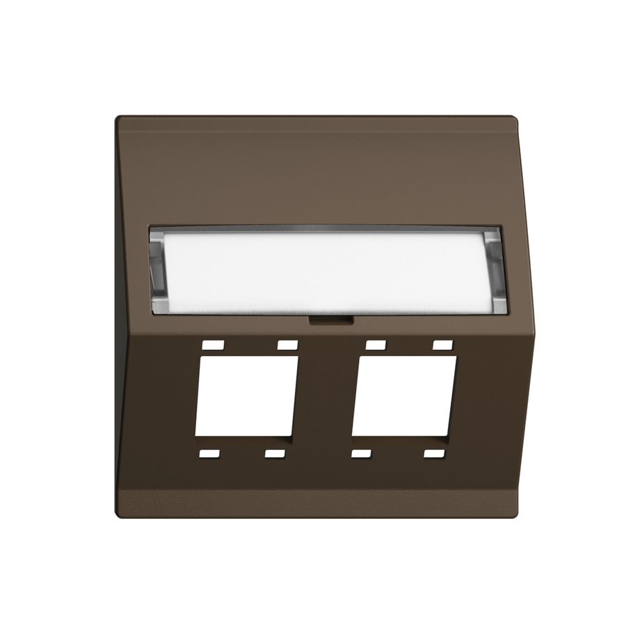 EB-Montageset EDIZIOdue F Schrägauslass 2×R&M Kat.5e/6/LC spezial, coffee