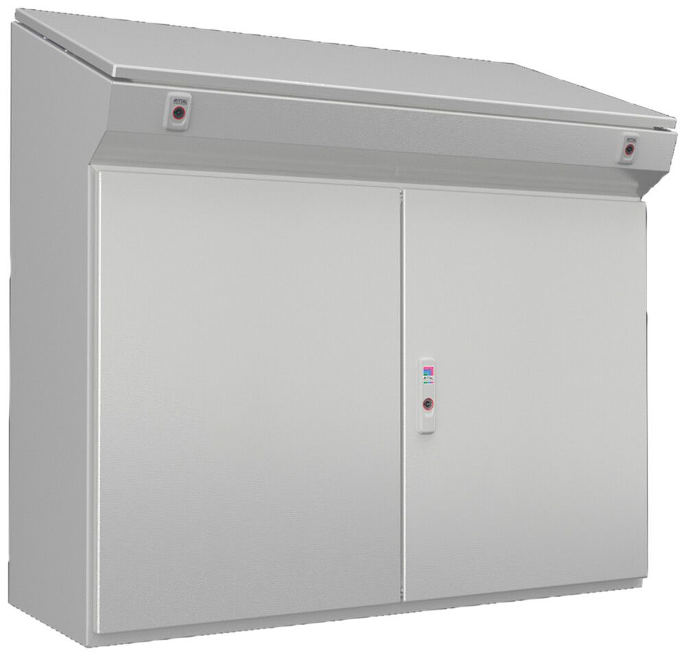 Pupitre fixe Rittal CX 1000×970×400mm acier 2×portes gris IP55