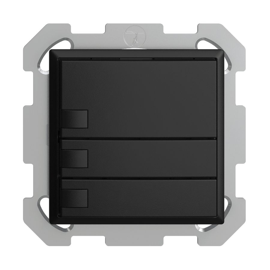 UP-KNX-Taster RGB EDUE, 250mW, o.LED, 3×Taste, 1×Tastenb., sz
