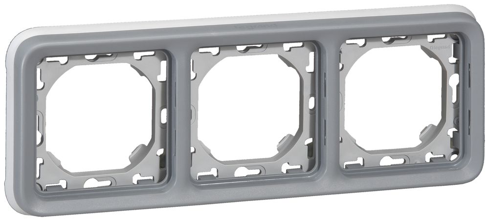 Plaque de montage ENC PLEXO 1×3 gris