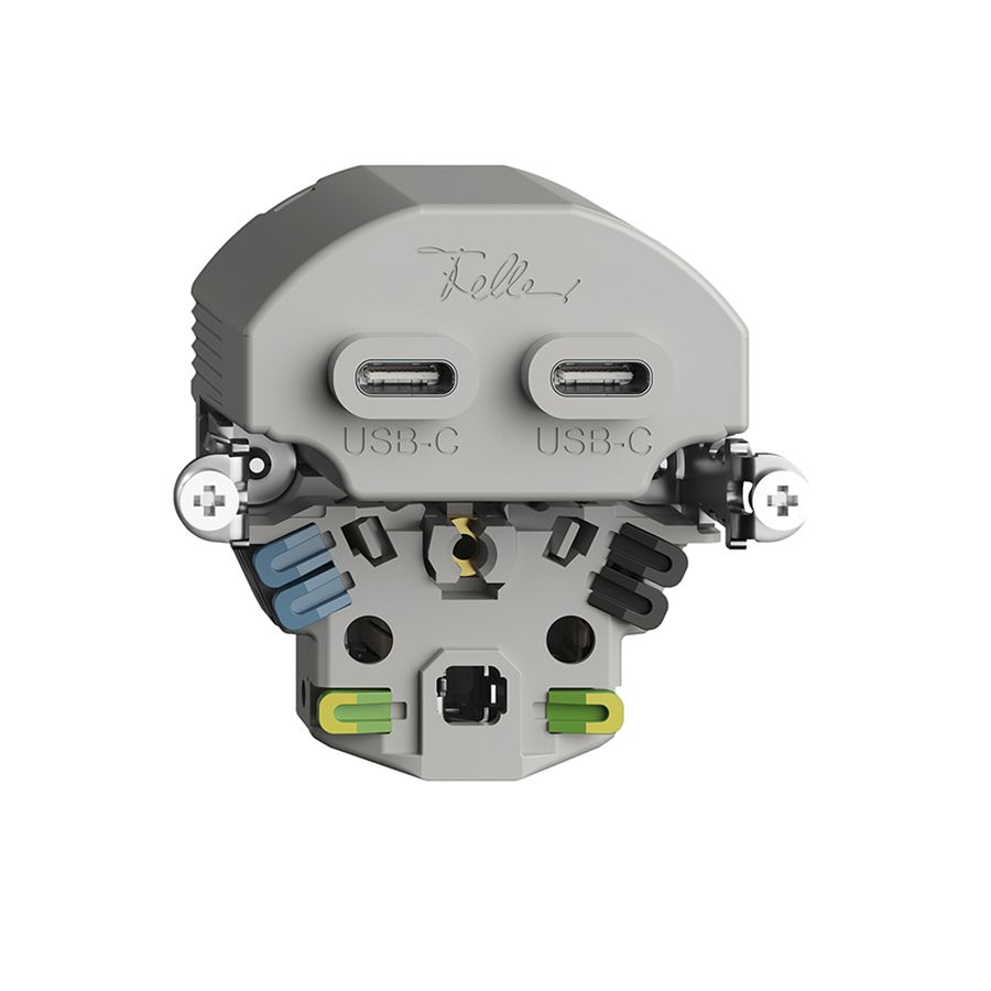 Steckdose USB 2×Typ C + Typ 13 Feller BSE 230V 3000mA