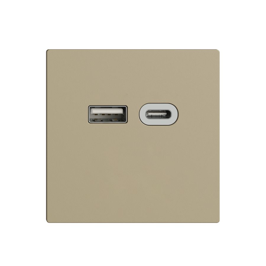 Prise USB 18W type A + type C Feller EDIZIOdue F 230V 3600mA sand