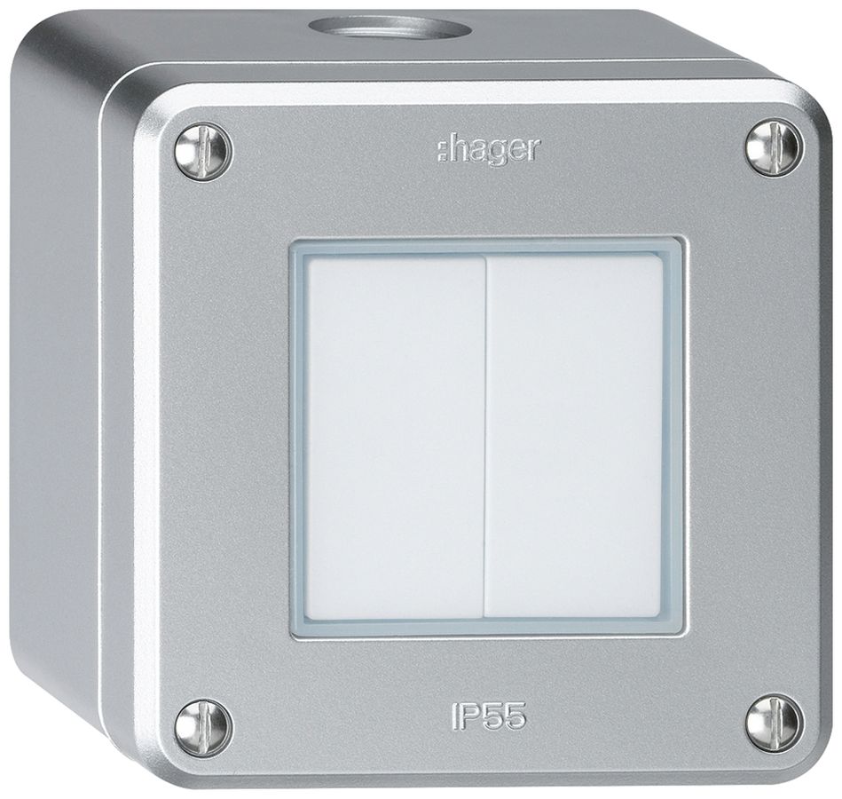 AP-Druckschalter robusto IP55 Schema 3+3 aluminium