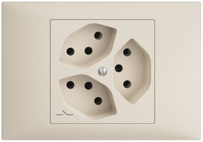 EB-Steckdose EDIZIOdue 3×T13 1×S crema