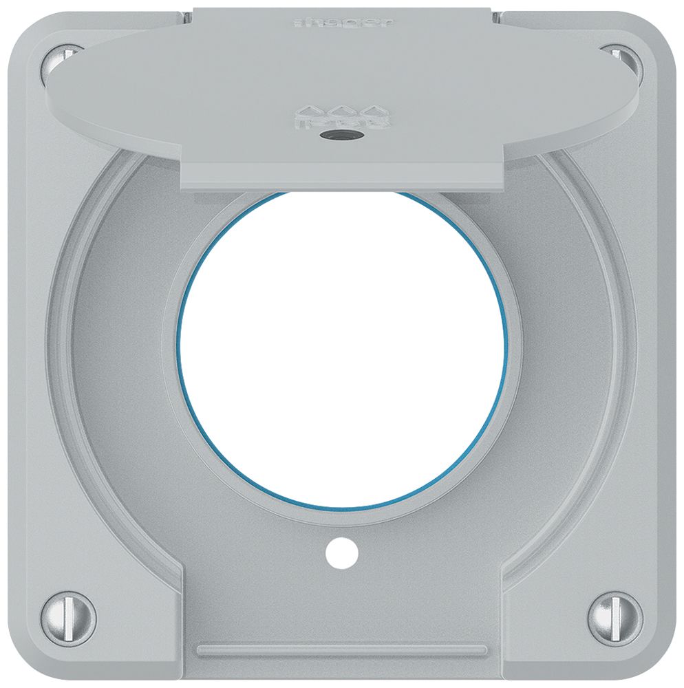 Oberteil robusto für Steckdose IP55 mit Runddichtung & Linse hellgrau