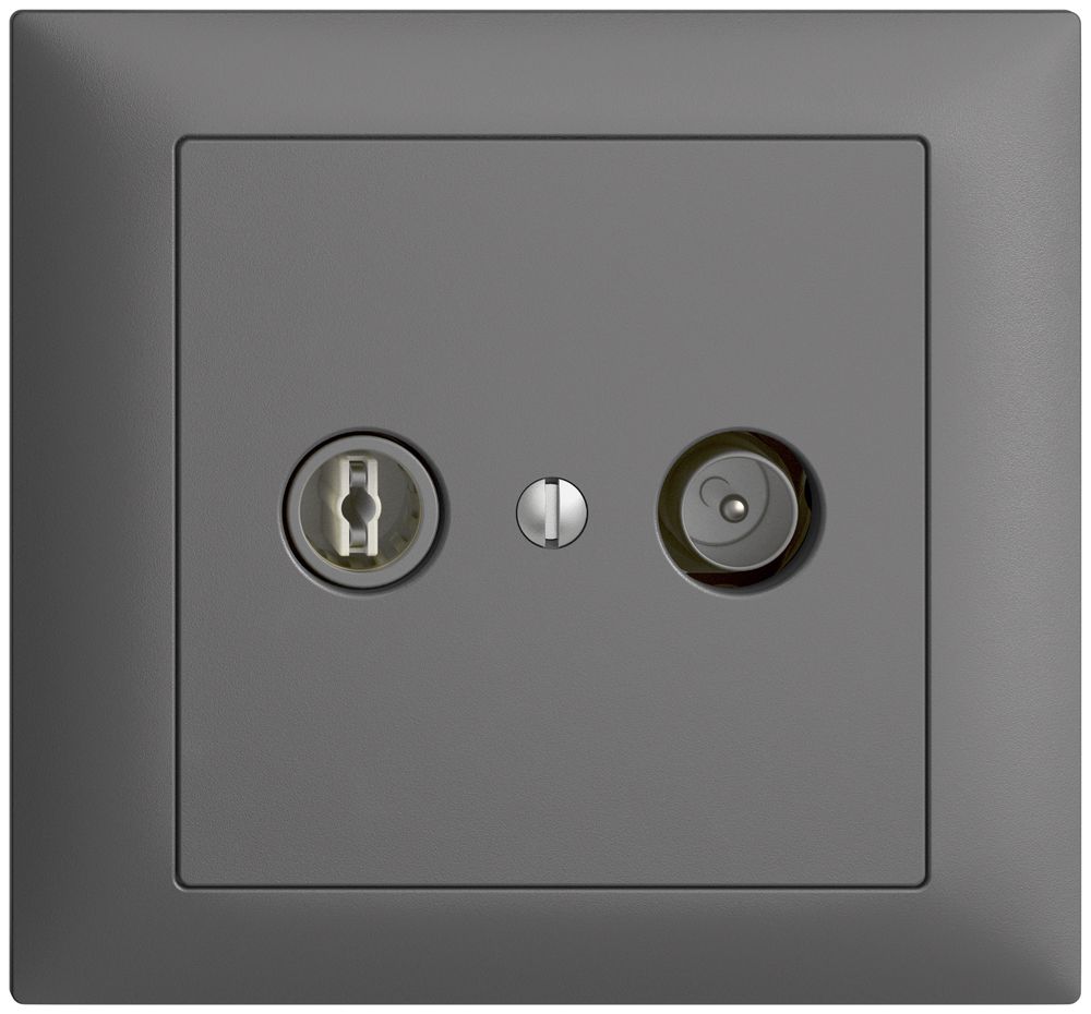 UP-TV-R-Dose EDIZIOdue 4dB dunkelgrau Breitbanddose 5…2000MHz, FKE