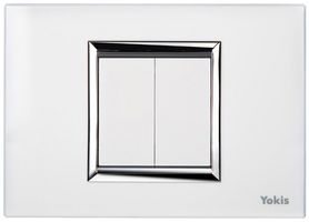 Trasmettitore da parete RF AP Yokis TLM2T503, 2 tasti bianco