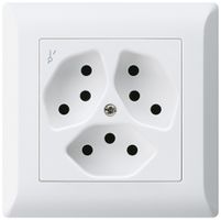 UP-Steckdose kallysto.line 3×T13/1S weiss