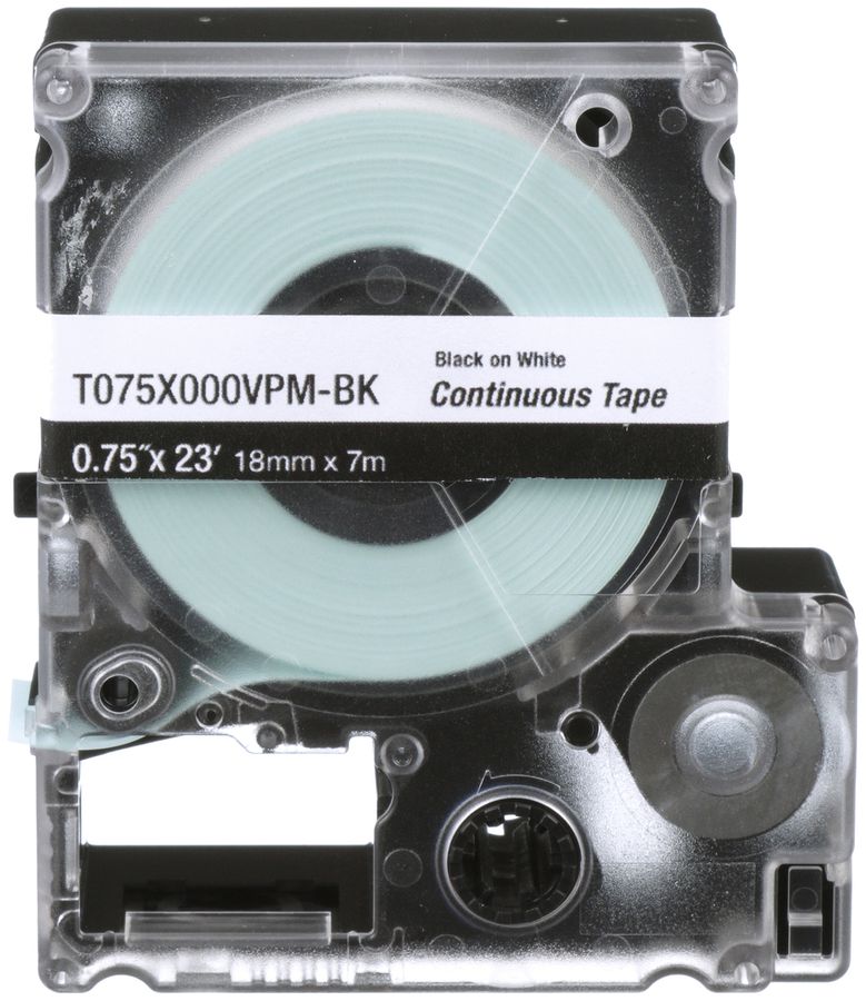 Cassetta di etichette Panduit MP, nastro continuo, 18×9100mm nero su bianco