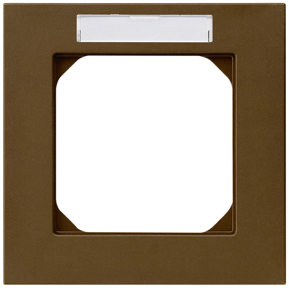 UP-Abdeckrahmen kallysto.pro 1×1 braun 94×94mm mit Beschriftungsrahmen