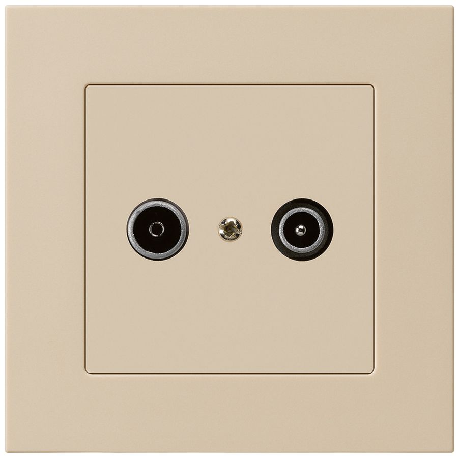 UP-Antennendose kallysto.pro R/TV 19dB Durchgangsdose beige