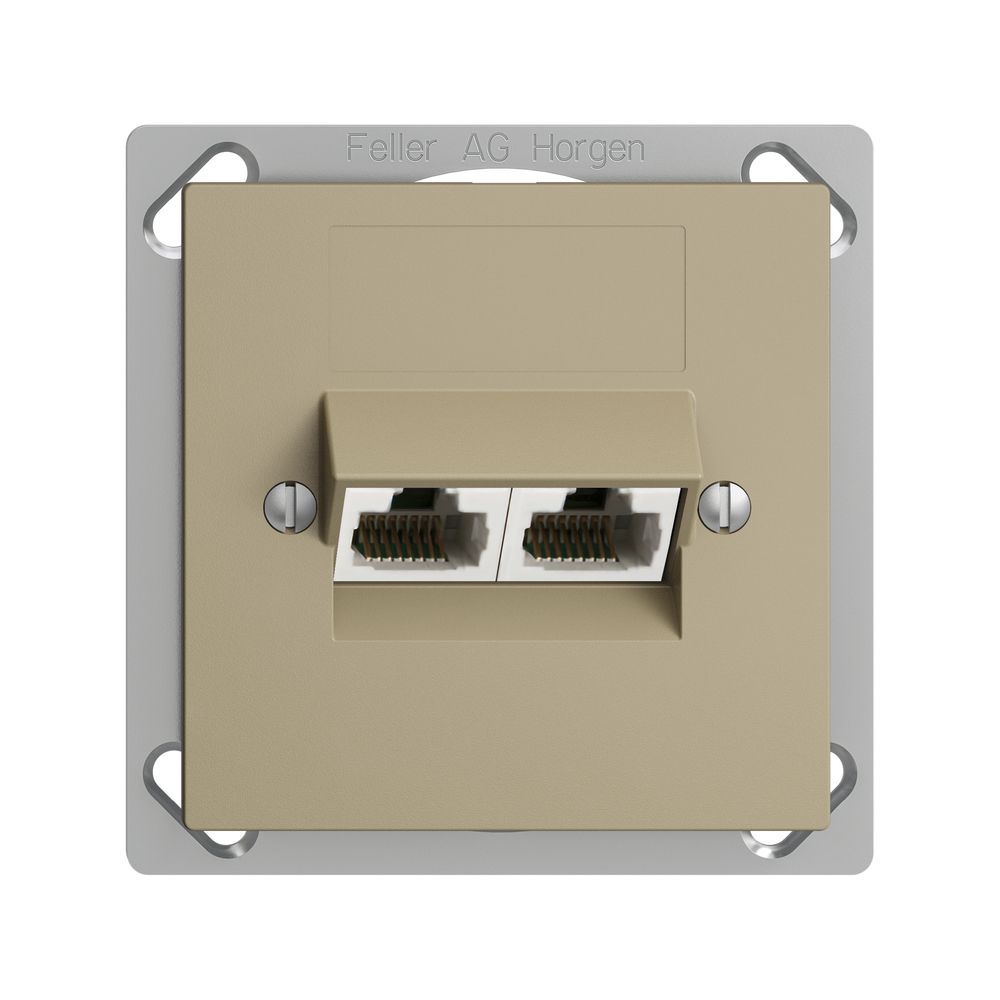 Presa INS 2×RJ45/u 4P sep. EDIZIOdue sand ITplus