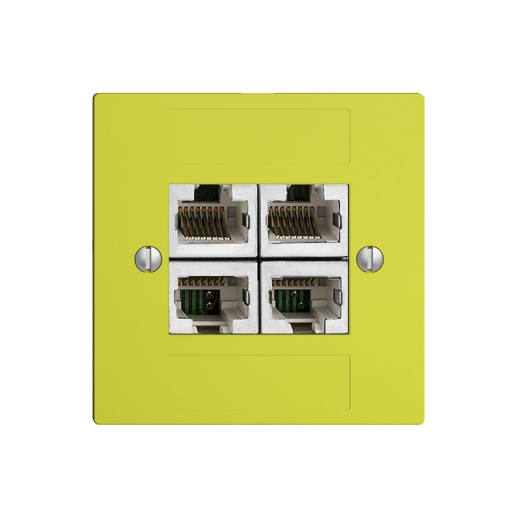 UP-Dose 4×RJ45/s 4P getr. EDIZIOdue lemon ITplus