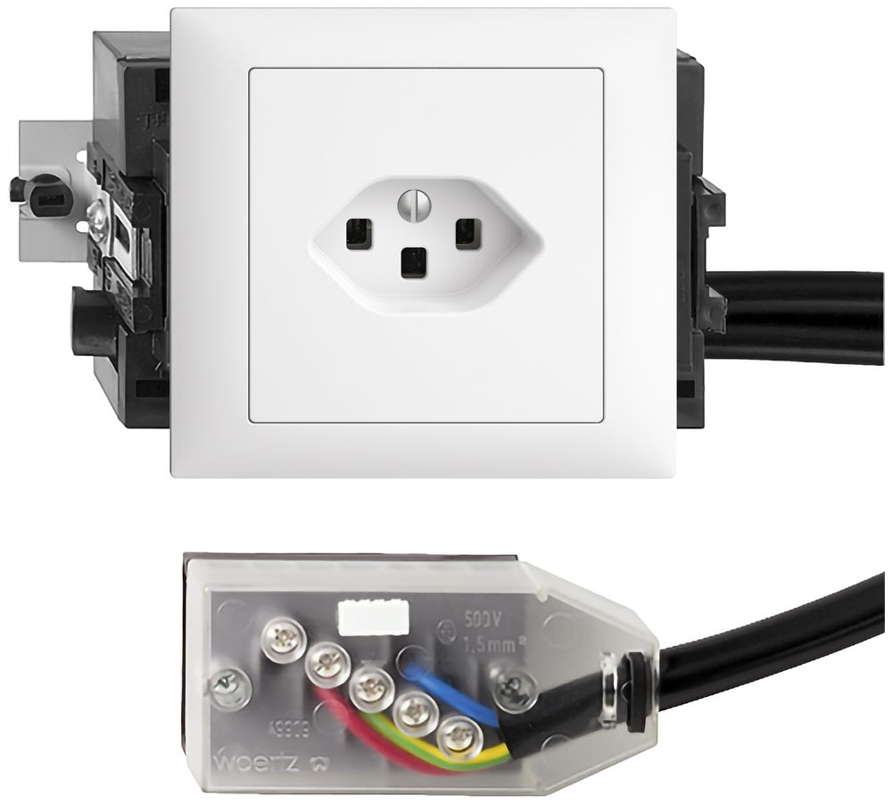 Prise INC EDIZIOdue T23 L1 blanc 49…69mm pour câble plat Technofil