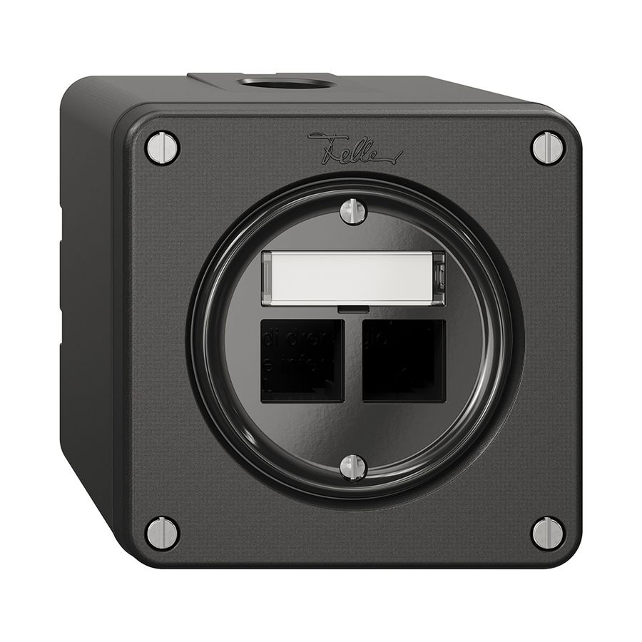 Kit di montaggio NAPU Feller S-One EASYNET, p.2×RJ45, altezza di mont.64 mm, ne