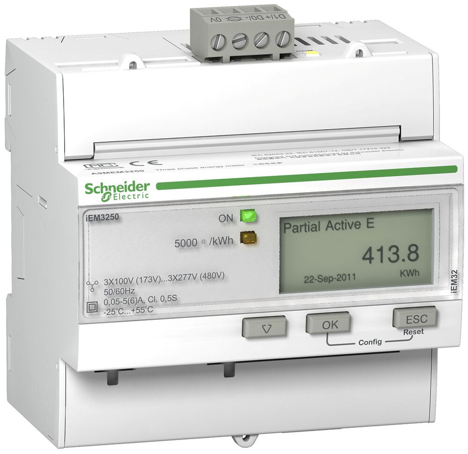 Compteur d'énergie AMD Schneider Electric iEM3250 transfo courant 3P+N Modbus
