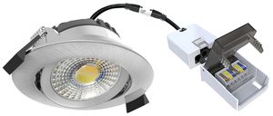 LED-Downlight DOTLUX CIRCLEmini-flat 6W 760lm 2700…4000K IP20/IP54 DIM edelstahl