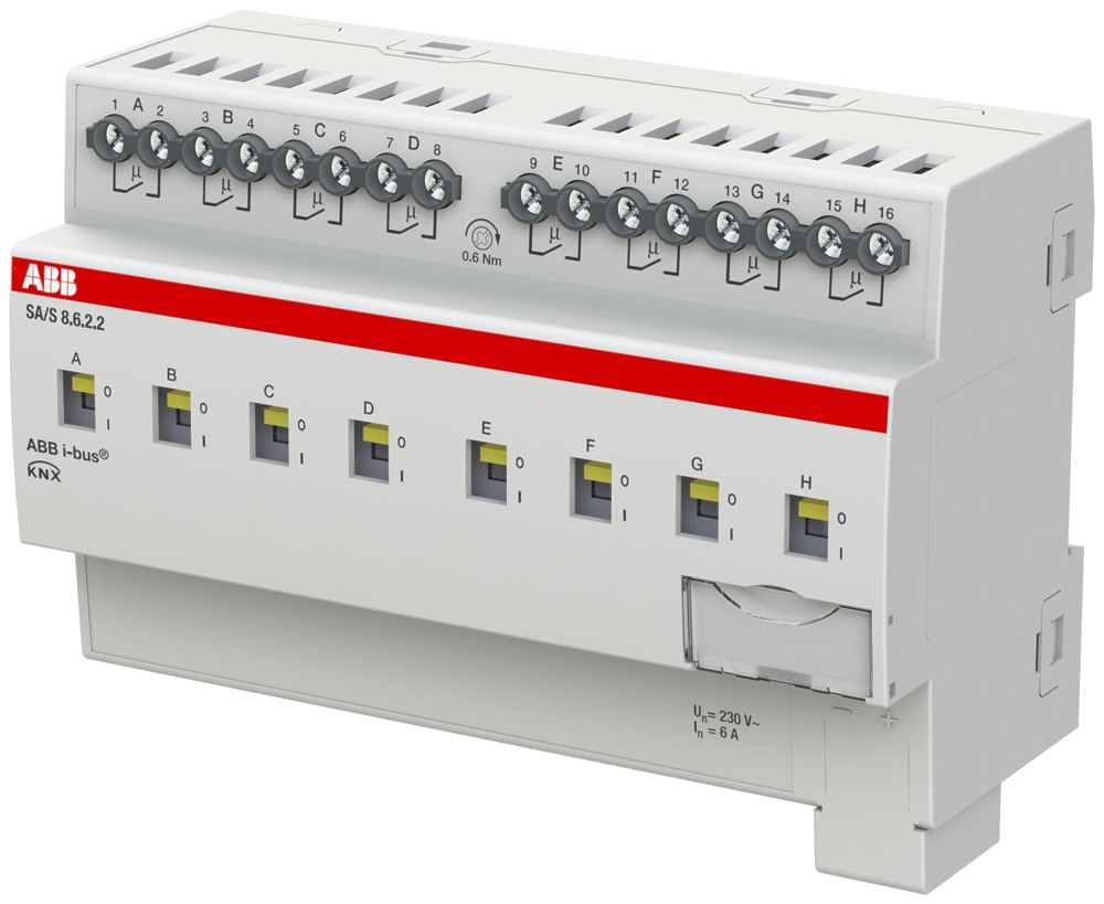 Actionneur-commutateur KNX AMD ABB SA/S8.6.2.2, 8-fois, 6A
