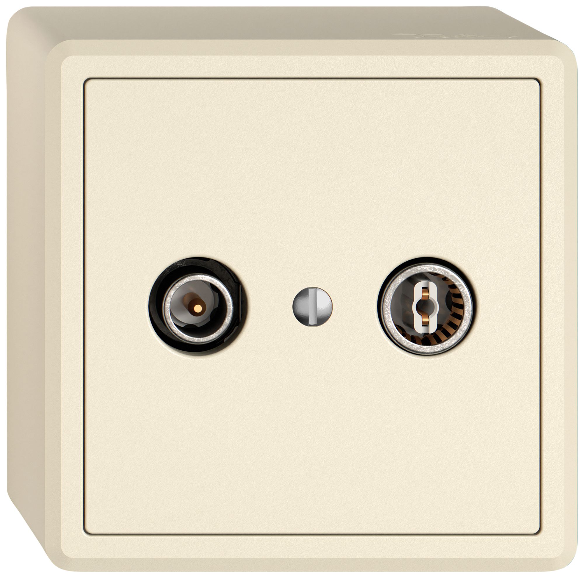 AP-Antennendose TV-R EDIZIO.liv SNAPFIX® Durchgangsdose 4dB cr