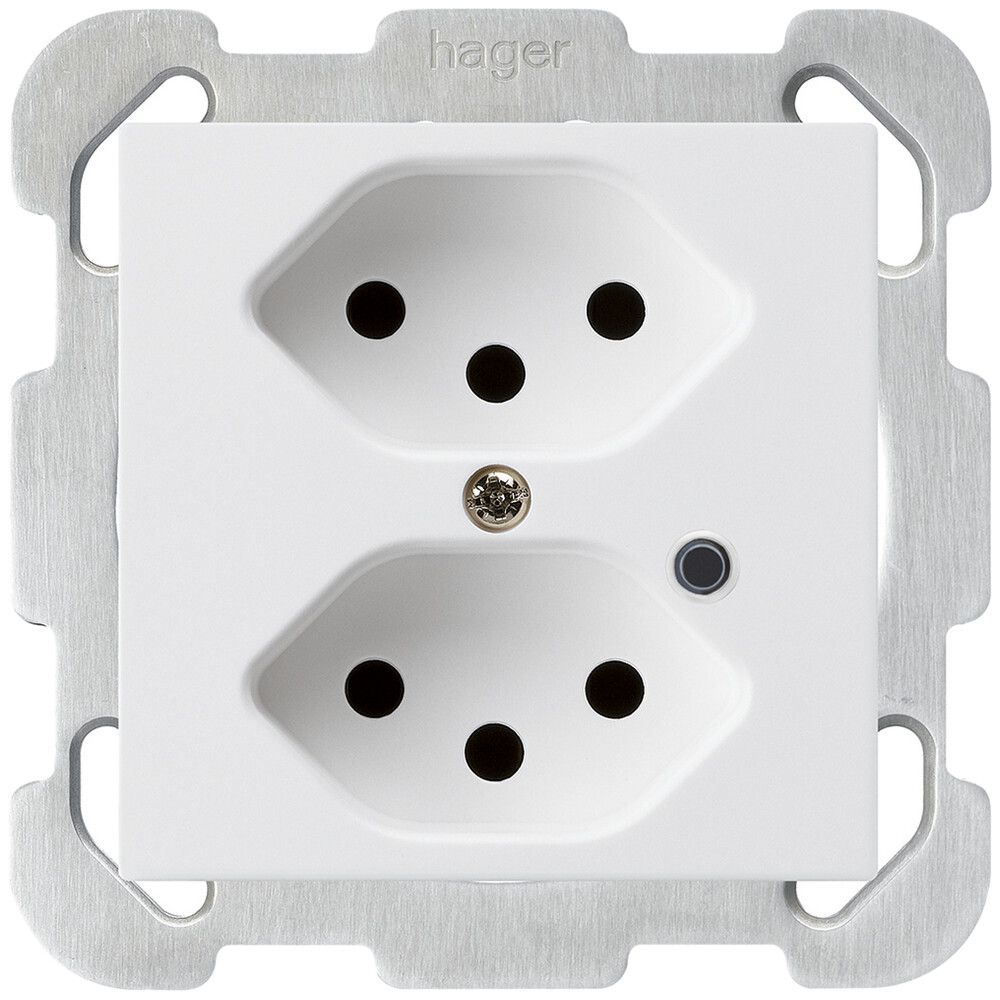 Presa INC Hager kallysto 2×T13 illuminato B bianco ultra