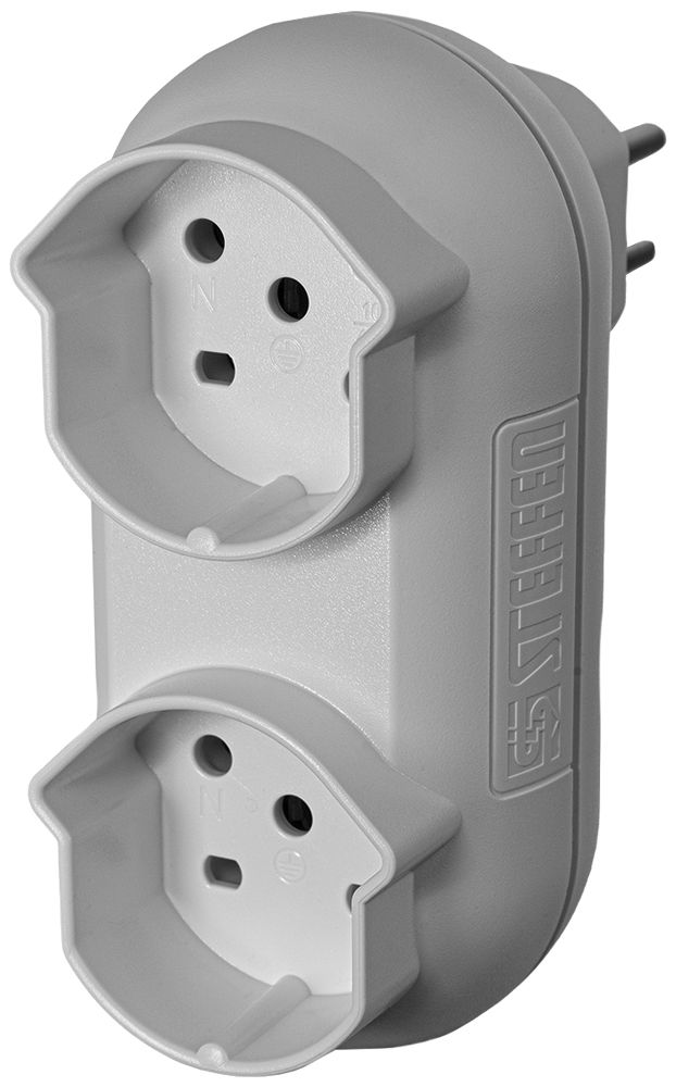 Fiche multiple Steffen STRONG 2×T15 10A 400V IP20 blanc