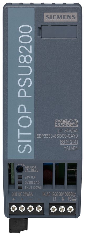 Stromversorgung Siemens SITOP PSU8200, IN:120/230VAC, OUT:24VDC/5A