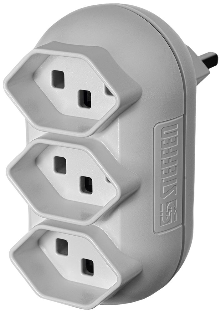 Spina multipla Steffen STRONG 3×T23 16A 250V IP20 bianco