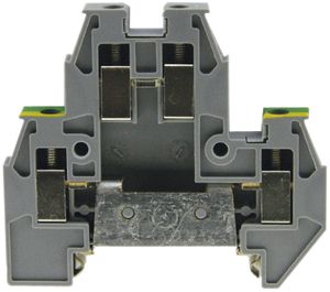 Borne de terre joignable Woertz 0.5…4mm² raccordement à vis 2×2 DIN 35mm gris