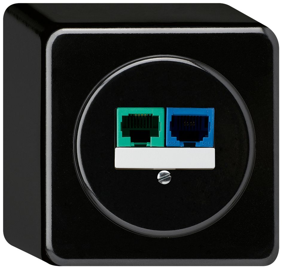 Boîte de raccordement AP DSL basico 2×RJ45 noir