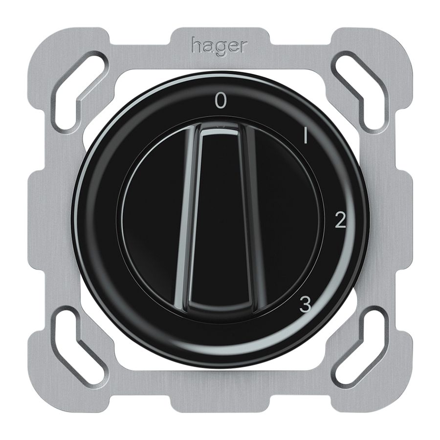 UP-Drehschalter origin Mehrfachumschalter 5/1L 16A 250V 0-1-2-3 77×77mm schwarz