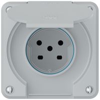 UP-Steckdose robusto 1×Typ 15 IP55 hellgrau