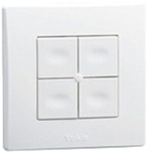 Émetteur mural RF AP Yokis TLM4T45P, 4 touches 2.4GHz 250m