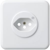 UP-Frontset zu Steckdose Hager basico 1×Typ 13 beleuchtet G weiss