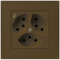 UP-Steckdose kallysto.pro 3×T13/1 braun mit Kinderschutz